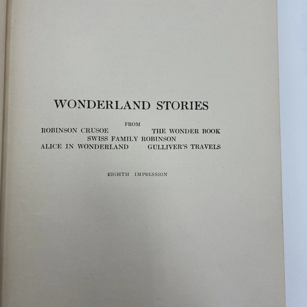 Wonderland Stories Elizabeth Lewis 1917 J.B. Lippincott Illustrated Red HC
